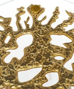 Grayson Lane Gold Aluminum with Glass Round End Table -GRAYSON LANE shop 330857286 AlternateImage4 l