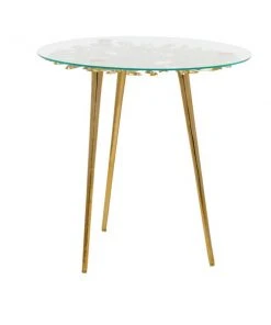 Grayson Lane Gold Aluminum with Glass Round End Table -GRAYSON LANE shop 330857286 AlternateImage5 l