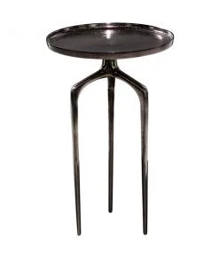 Grayson Lane Contemporary Black Aluminum Round End Table