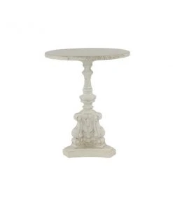 Grayson Lane Farmhouse White Fibreglass and Chinese Fir Round End Table -GRAYSON LANE shop 330857289 AlternateImage5 l