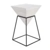 Grayson Lane White and Black Metal/Wood Square End Table