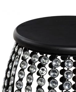 Grayson Lane Glam Black Iron and Wood Round End Table -GRAYSON LANE shop 330857292 AlternateImage3 l