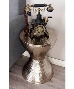 Grayson Lane Contemporary Silver Iron Round End Table