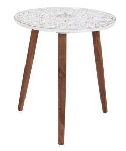 Grayson Lane Contemporary White Wood Round End Table -GRAYSON LANE shop 330857298 AlternateImage5 l