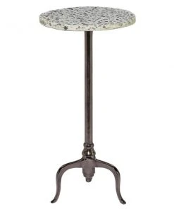 Grayson Lane Grey Granite/Marble Round End Table