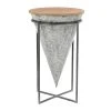 Grayson Lane Farmhouse Grey Iron and Wood Round End Table