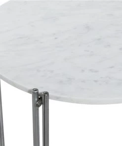 Grayson Lane Silver and Granite/Marble Round End Table -GRAYSON LANE shop 330857314 AlternateImage3 l