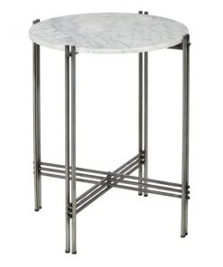 Grayson Lane Silver and Granite/Marble Round End Table