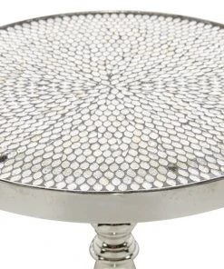 Grayson Lane Glam Silver Metal Round End Table -GRAYSON LANE shop 330857315 AlternateImage3 l