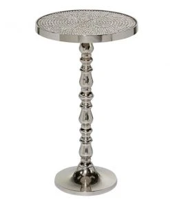 Grayson Lane Glam Silver Metal Round End Table