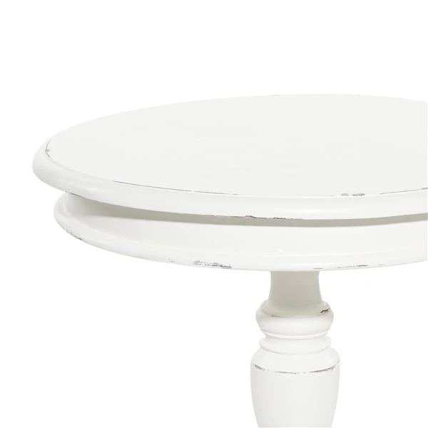 Grayson Lane Farmhouse White Wood Round Accent Table 4 Grayson Lane Farmhouse White Wood Round Accent Table - Image 4