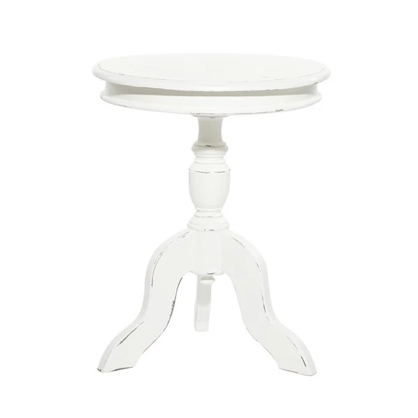 Grayson Lane Farmhouse White Wood Round Accent Table 5 Grayson Lane Farmhouse White Wood Round Accent Table - Image 5