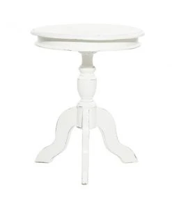 Grayson Lane Farmhouse White Wood Round Accent Table