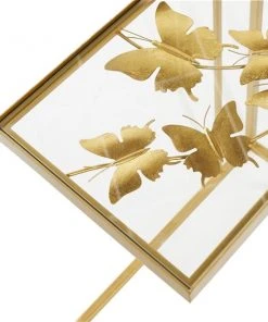 Grayson Lane Gold Metal with Glass Rectangular End Table -GRAYSON LANE shop 330857317 AlternateImage3 l