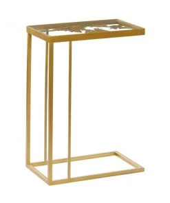 Grayson Lane Gold Metal with Glass Rectangular End Table