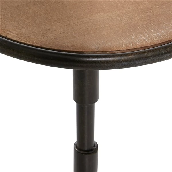 Grayson Lane Industrial Black Wood Round End Table 3 Grayson Lane Industrial Black Wood Round End Table - Image 3