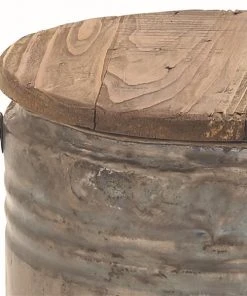 Grayson Lane Grey Tin and Wood Round End Table 7 Grayson Lane Grey Tin and Wood Round End Table -GRAYSON LANE shop 330857322 AlternateImage3 l