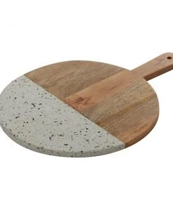 Grayson Lane 13.55-in x 16.8-in Round Natural Brown Wood/Terrazzo Cutting Board -GRAYSON LANE shop 330857324 AlternateImage4 l