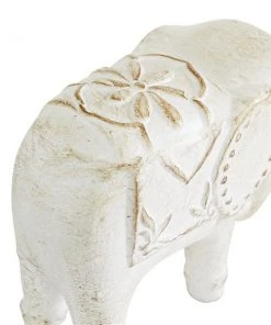 Grayson Lane Set of 2 9-in x 13-in Bohemian White Ceramic Elephant Sculpture -GRAYSON LANE shop 330857327 AlternateImage2 l