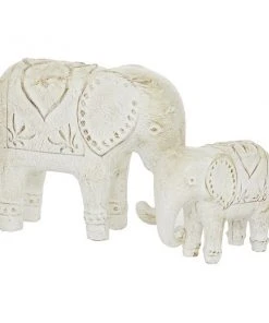 Grayson Lane Set of 2 9-in x 13-in Bohemian White Ceramic Elephant Sculpture -GRAYSON LANE shop 330857327 AlternateImage3 l