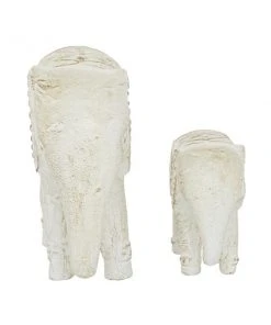 Grayson Lane Set of 2 9-in x 13-in Bohemian White Ceramic Elephant Sculpture -GRAYSON LANE shop 330857327 AlternateImage4 l