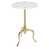 Grayson Lane White and Gold Granite/Marble Round End Table