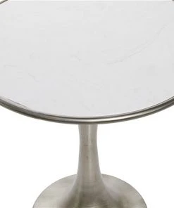 Grayson Lane Silver with Granite/Marble Top Round End Table -GRAYSON LANE shop 330857331 AlternateImage3 l