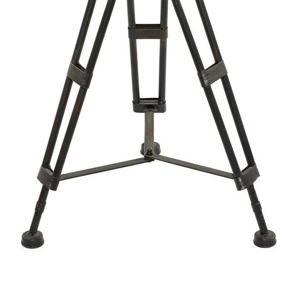 Grayson Lane Eclectic Black Metal and Glass Round End Table 4 Grayson Lane Eclectic Black Metal and Glass Round End Table - Image 4