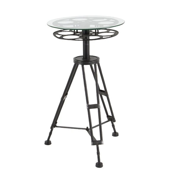 Grayson Lane Eclectic Black Metal and Glass Round End Table 5 Grayson Lane Eclectic Black Metal and Glass Round End Table - Image 5