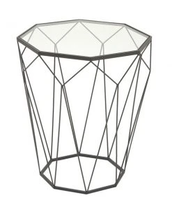 Grayson Lane Contemporary Black Iron Round End Table