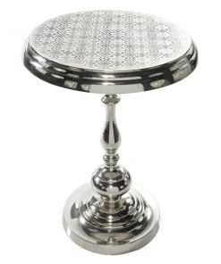 Grayson Lane Traditional Silver Aluminum Round Accent Table -GRAYSON LANE shop 330857334 AlternateImage5 l