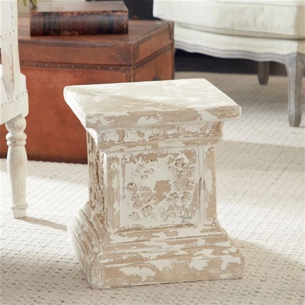 Grayson Lane Vintage Beige Resin Square End Table 2 Grayson Lane Vintage Beige Resin Square End Table - Image 2