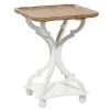 Grayson Lane Farmhouse White Wood Corner End Table