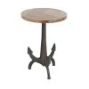Grayson Lane Black Iron with Wood Round End Table