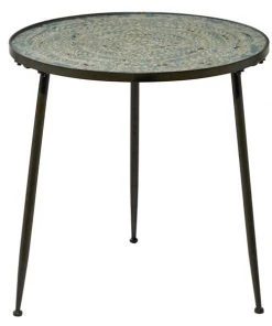 Grayson Lane Vintage Black Metal Round Accent Table