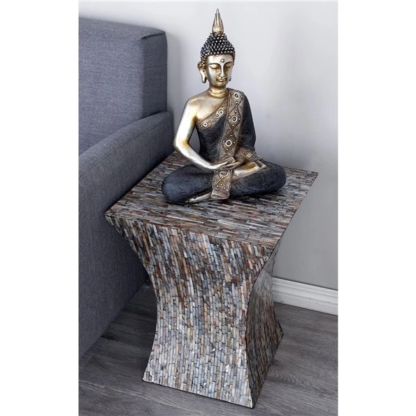 Grayson Lane Dark Beige Resin Square End Table 2 Grayson Lane Dark Beige Resin Square End Table - Image 2