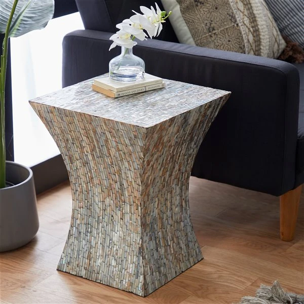 Grayson Lane Dark Beige Resin Square End Table 3 Grayson Lane Dark Beige Resin Square End Table - Image 3