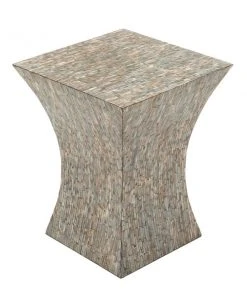 Grayson Lane Dark Beige Resin Square End Table