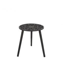Grayson Lane Contemporary Black Wood Round End Table