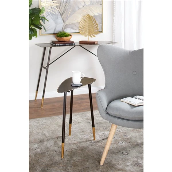 Grayson Lane Industrial Black Iron Triangle End Table 2 Grayson Lane Industrial Black Iron Triangle End Table - Image 2