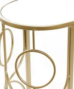 Grayson Lane Gold Mirror Half-round End Table -GRAYSON LANE shop 330857349 AlternateImage3 l