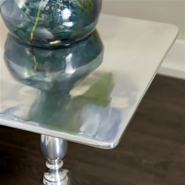 Grayson Lane Traditional Silver Metal Square End Table 3 Grayson Lane Traditional Silver Metal Square End Table - Image 3