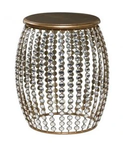 Grayson Lane Silver Wood Round End Table