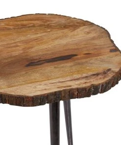 Grayson Lane Rustic Brown Woodand Aluminum Round End Table -GRAYSON LANE shop 330857355 AlternateImage3 l