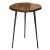 Grayson Lane Rustic Brown Woodand Aluminum Round End Table