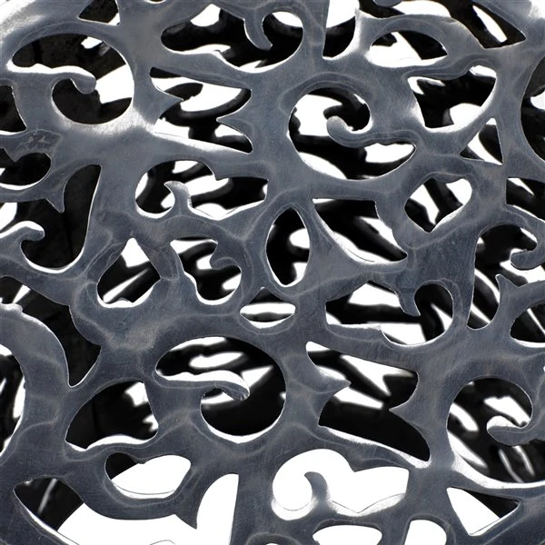 Grayson Lane Contemporary Silver Aluminum Round Stool 3 Grayson Lane Contemporary Silver Aluminum Round Stool - Image 3