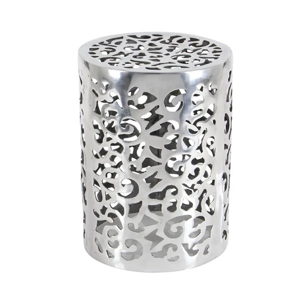 Grayson Lane Contemporary Silver Aluminum Round Stool 5 Grayson Lane Contemporary Silver Aluminum Round Stool - Image 5