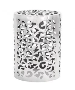 Grayson Lane Contemporary Silver Aluminum Round Stool