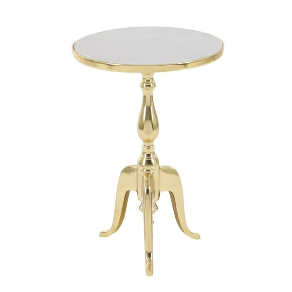 Grayson Lane Traditional Grey Granite/Marble Round End Table 4 Grayson Lane Traditional Grey Granite/Marble Round End Table - Image 4