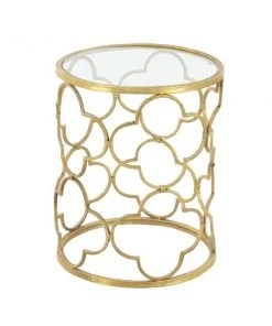 Grayson Lane Gold and Glass Round End Table -GRAYSON LANE shop 330857364 AlternateImage5 l